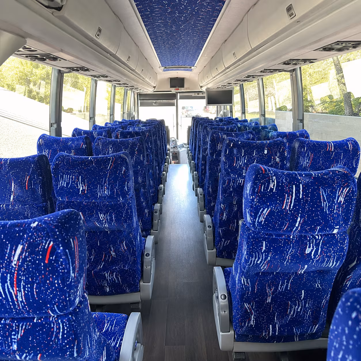56 passenger charter bus inside