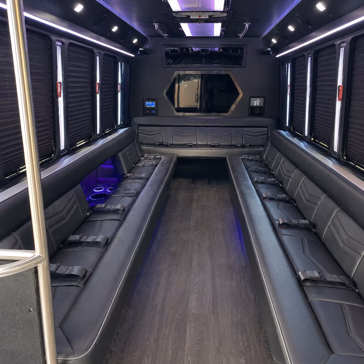 kansas city 18 passenger party bus interior