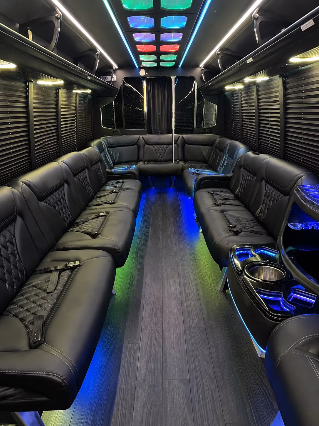 kansas city 20 passenger party bus interior