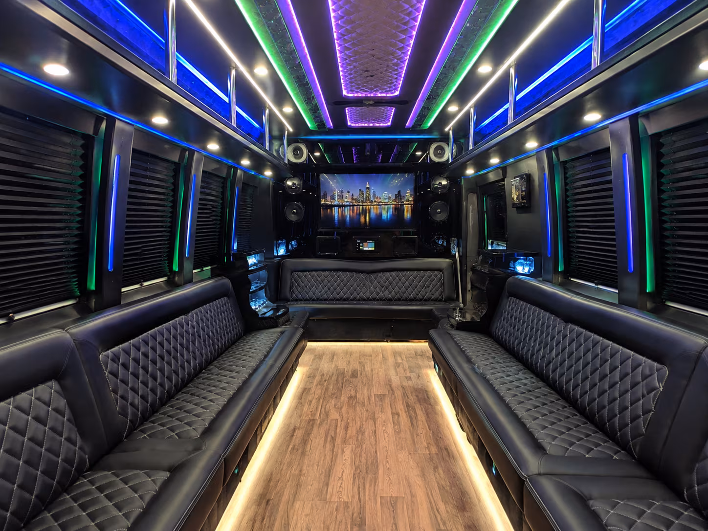 kansas city 25 passenger party bus interior