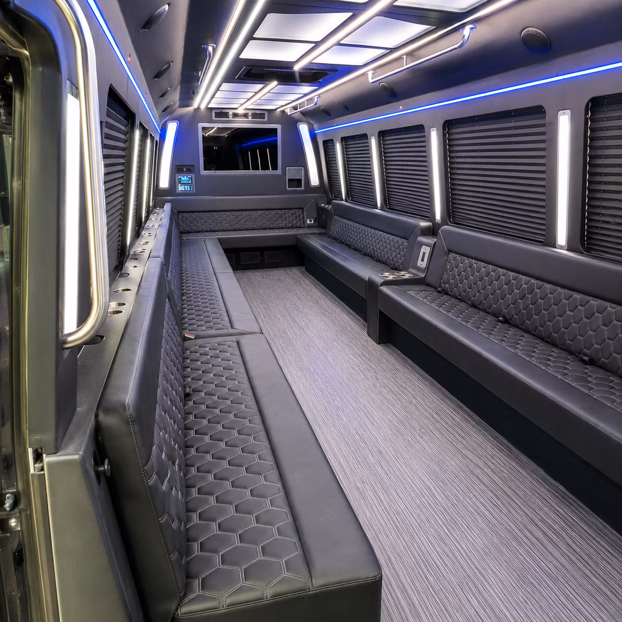 kansas city 40 passenger party bus interior